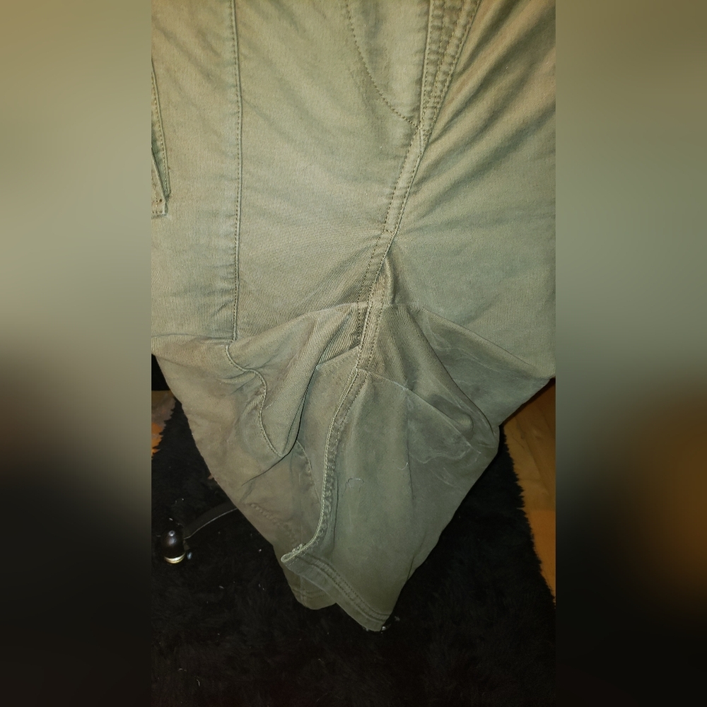 Runway Marc Jacobs military Olive Green khaki pencil ruching cargo pockets skirt